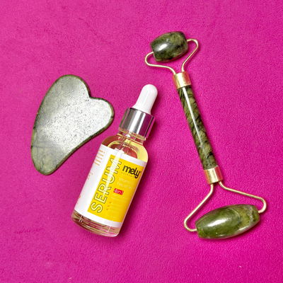 Guasha + Rodillo de Jade + Serum Mely Vitamina C