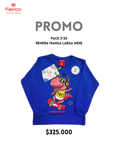 PROMO REMERA MANGA LARGA PACK POR 50