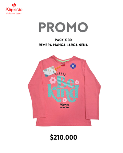 PROMO PACK REMERAS MANGA LARGA NENAS