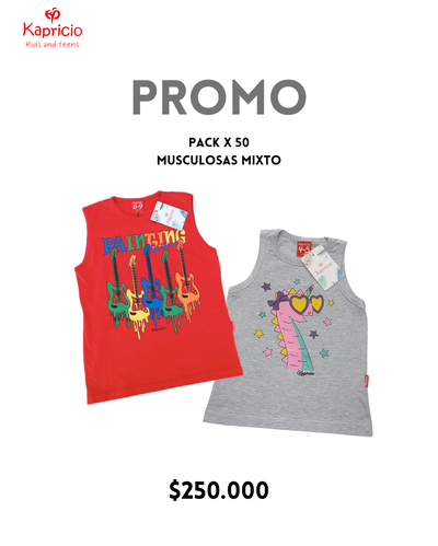 Promo Musculosas Mixto Pack por 50