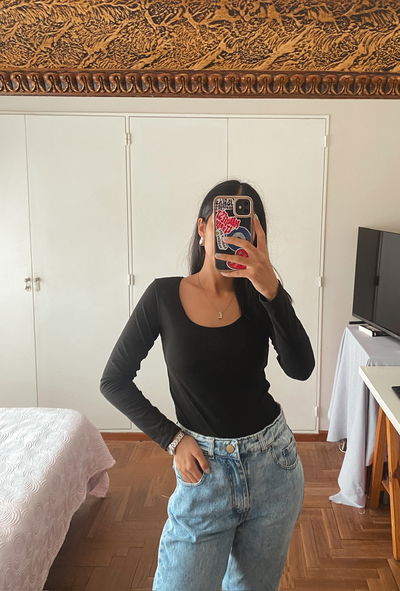 Mangas largas modal soft escote u 