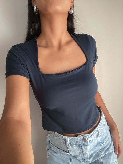 Top escote recto modal soft