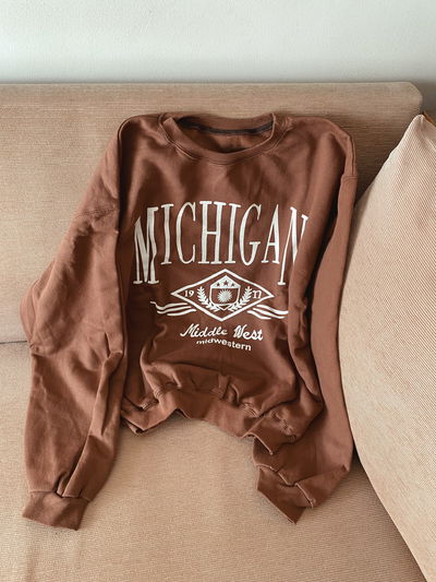 Buzo frizado estampa Michigan