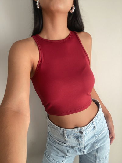 Top modal soft cherry