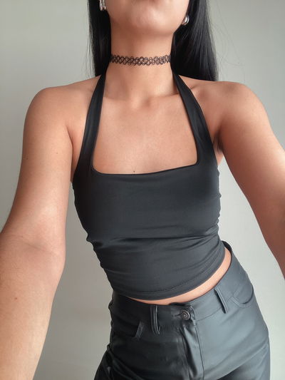Top halter microfibra 