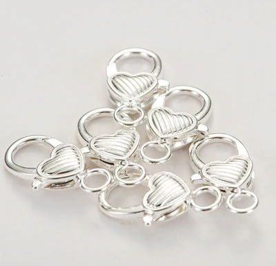  Mosqueton Corazon rayas 27 MM Niquel x 100 unidades