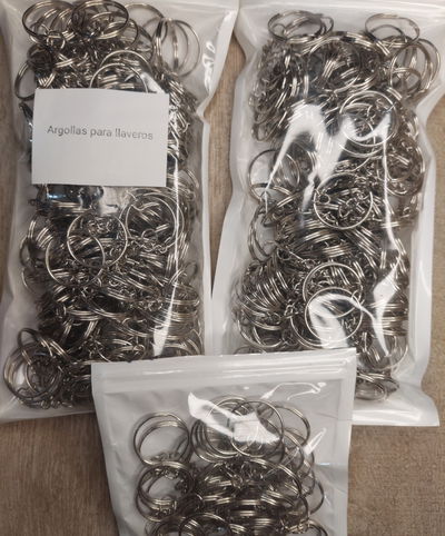 Argollas para llaveros con cadena 450 unidades - 25mm