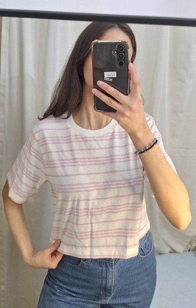 Remera Ivana crop top *Rosa*
