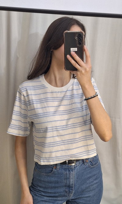 Remera Ivana crop top *Celeste*