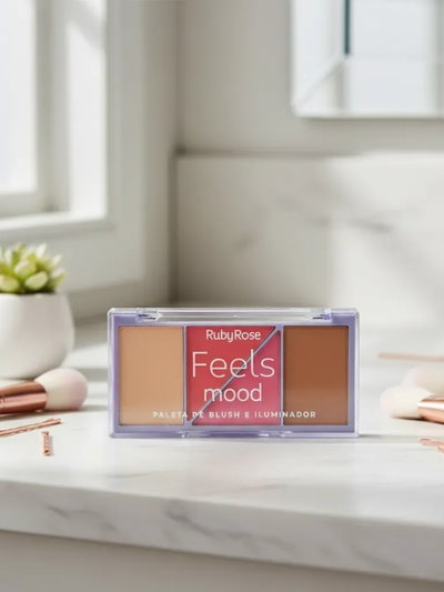 Paleta de Blush e iluminador Feels Mood Ruby Rose