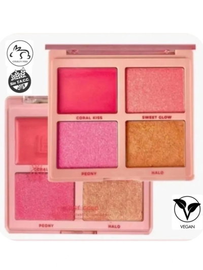 PALETA DE RUBORES E ILUMINADORES Blush & Shine -Tono 1 Rose Gold by Ruby Rose