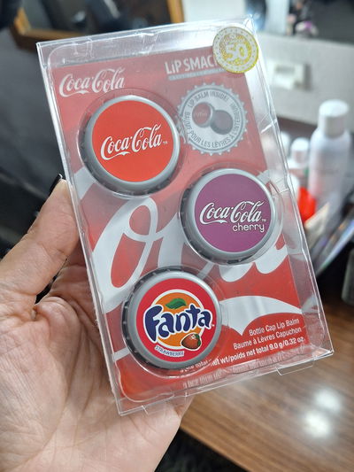 Lip Smacker Coca Cola Lip Balm Bottle Cap Trio Pack LIMITED EDITION 50 Years