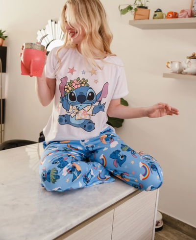 Pijama stitch flores