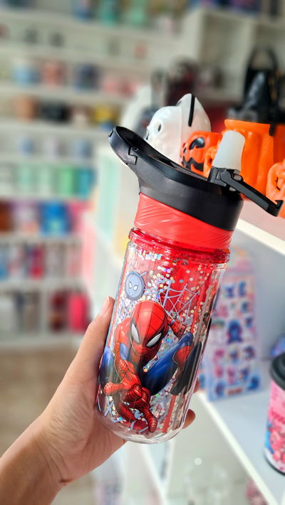 BOTELLA DOBLE PARED TAPA GATILLO SPIDERMAN