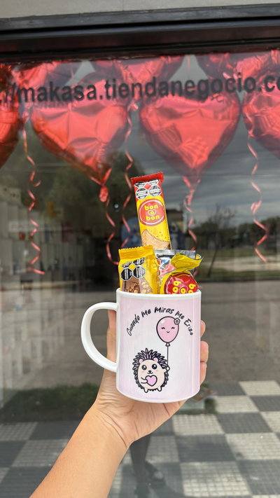 Taza plástica+golosinas