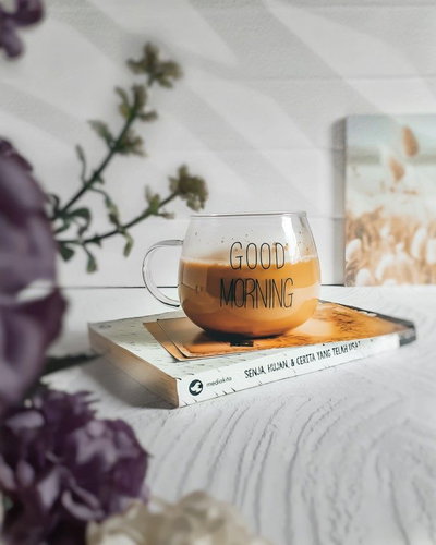 Taza vidrio good morning