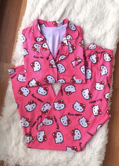 Pijama camisero kitty 