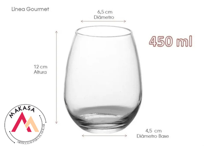 Vaso vidrio copón 450ml