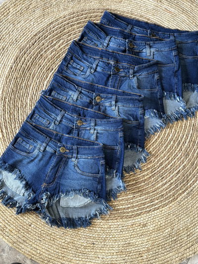 Short de Jean tiro medio elastizado