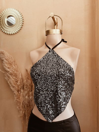 Top pañuelo de lentejuelas 