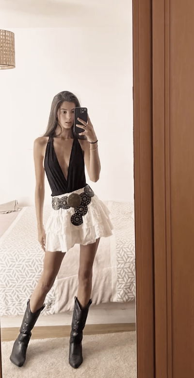 Short pollera de Broderie