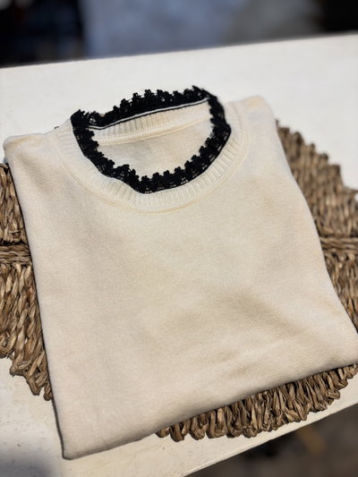 Sweater de bremer con puntilla 