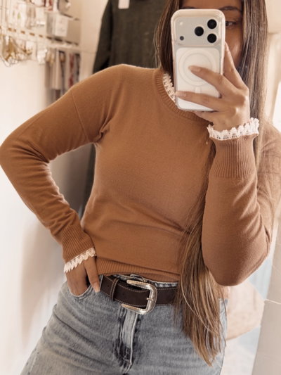 Sweater de bremer con puntilla 