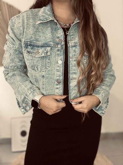 Campera Crop Denim