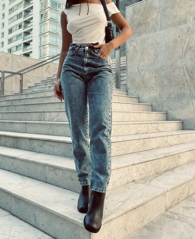 Jean Mom blue
