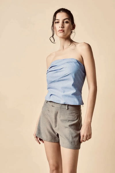  Strapless Sastrero Rayado – Celeste & Blanco Kremia