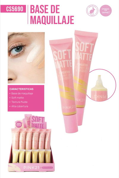 Base Soft Matte Ultra Cover - Pink 21 MEDIA CAJA/CAJA ENTERA