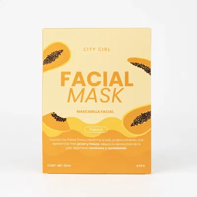 MASCARILLA FACIAL DE PAPAYA - City Girl 1, 3 o 6 UNIDADES