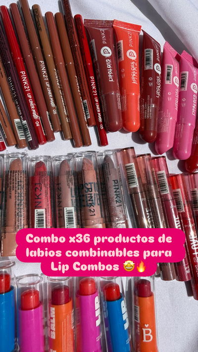 Kit / Combo x36 productos de labios combinables para armar Lip Combos