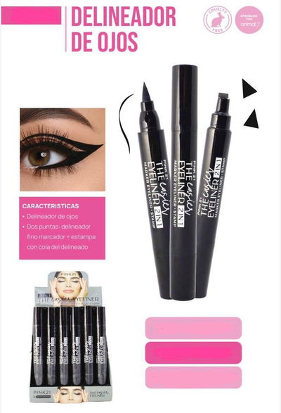 Delineador con sello para delinearse mas fácil Pink 21 MEDIA CAJA/CAJA ENTERA