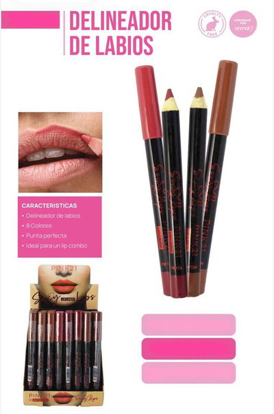 Delineador de labios Sexy Lips Pink 21 MEDIA CAJA/CAJA ENTERA