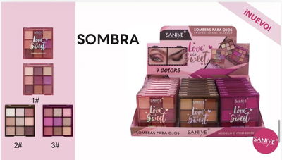 Paleta x9 sombras Love is Sweet - Saniye MEDIA CAJA/CAJA ENTERA