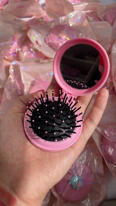 Cepillo con espejo para cartera (1 o 3 UNIDADES)