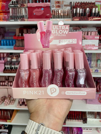 Gloss labial Ultra Glow - Pink 21 (MEDIA CAJA/CAJA ENTERA)