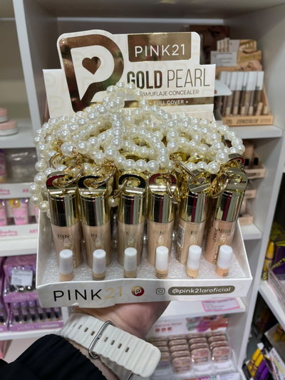 Corrector liquido Gold Pearl con llavero - Pink 21 (MEDIA CAJA/CAJA ENTERA)