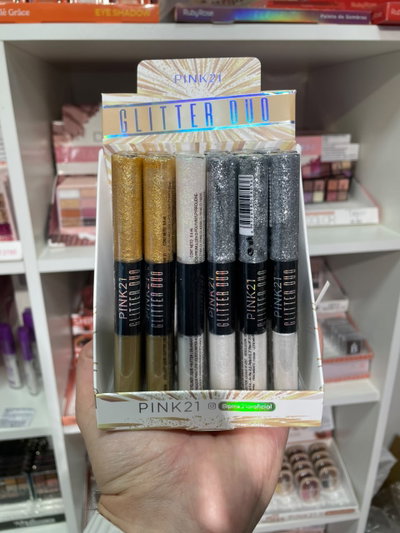 Delineador liquido Glitter Duo - Pink 21 (MEDIA CAJA/CAJA ENTERA)