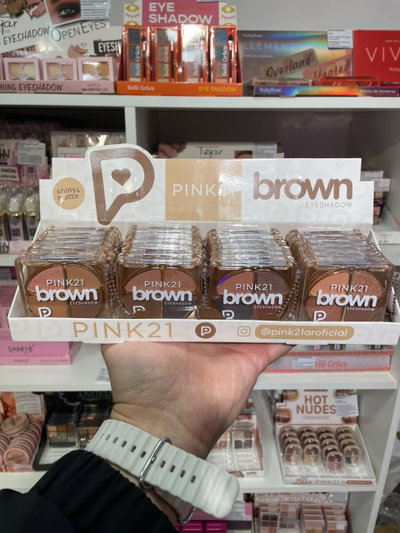 Paleta x4 sombras con llavero - Pink 21 (MEDIA CAJA/CAJA ENTERA)