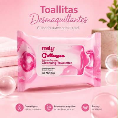 Toallitas desmaquillantes con colageno - Mely