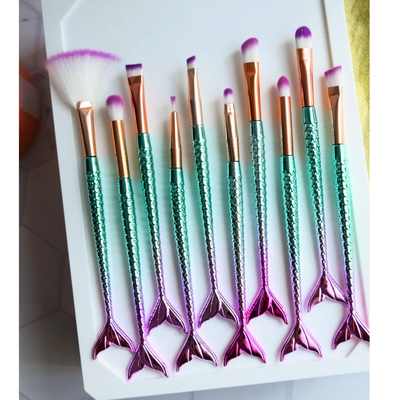 Brochas Sirena Set 10 Piezas Ojos
