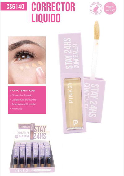 CAJA CORRECTOR LIQUIDO STAY - PINK 21 MEDIA CAJA/CAJA ENTERA