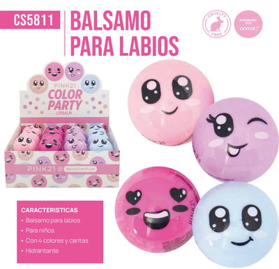CAJA BALSAMO DE LABIOS APTO NIÑOS - PINK 21 MEDIA CAJA/CAJA ENTERA