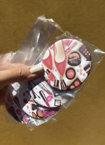 Espejo con diseño de Makeup para cartera - 1 o 3 unidades