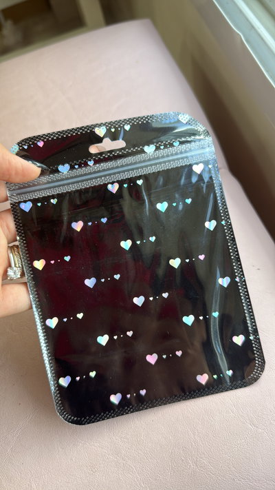 Bolsa con corazones holograficos doy pack 12x17