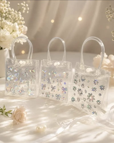 Bolsas pvc con manija y broche 15x13x7cm - Unidad