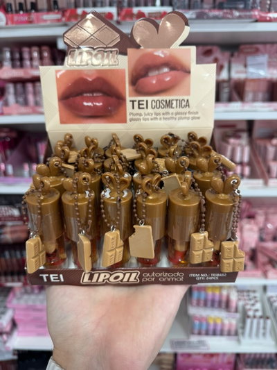 Chocolate Lip Oil con llavero - TEI (MEDIA CAJA/CAJA ENTERA)