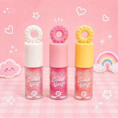 Brillo labial Donut Glaze - Pink 21 (3 o 6 UNIDADES)